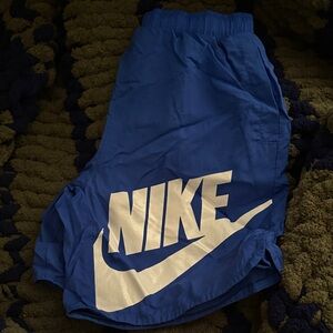 Nike Royal Blue swim trunks with White Logo